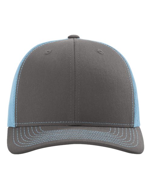 Richardson 112, Snapback Trucker Cap, Charcoal/ Columbia Blue