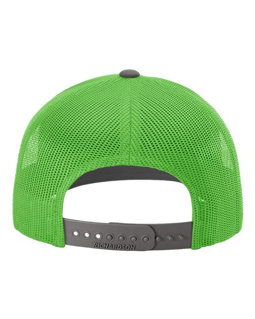 Richardson 112, Snapback Trucker Cap, Charcoal/ Neon Green