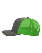 Richardson 112, Snapback Trucker Cap, Charcoal/ Neon Green