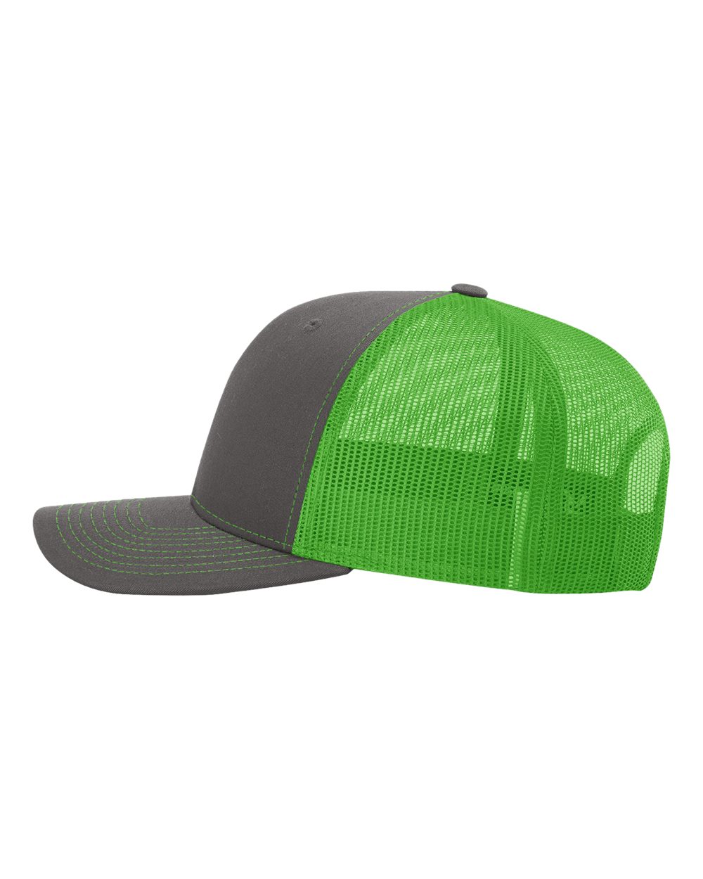 Richardson 112, Snapback Trucker Cap, Charcoal/ Neon Green