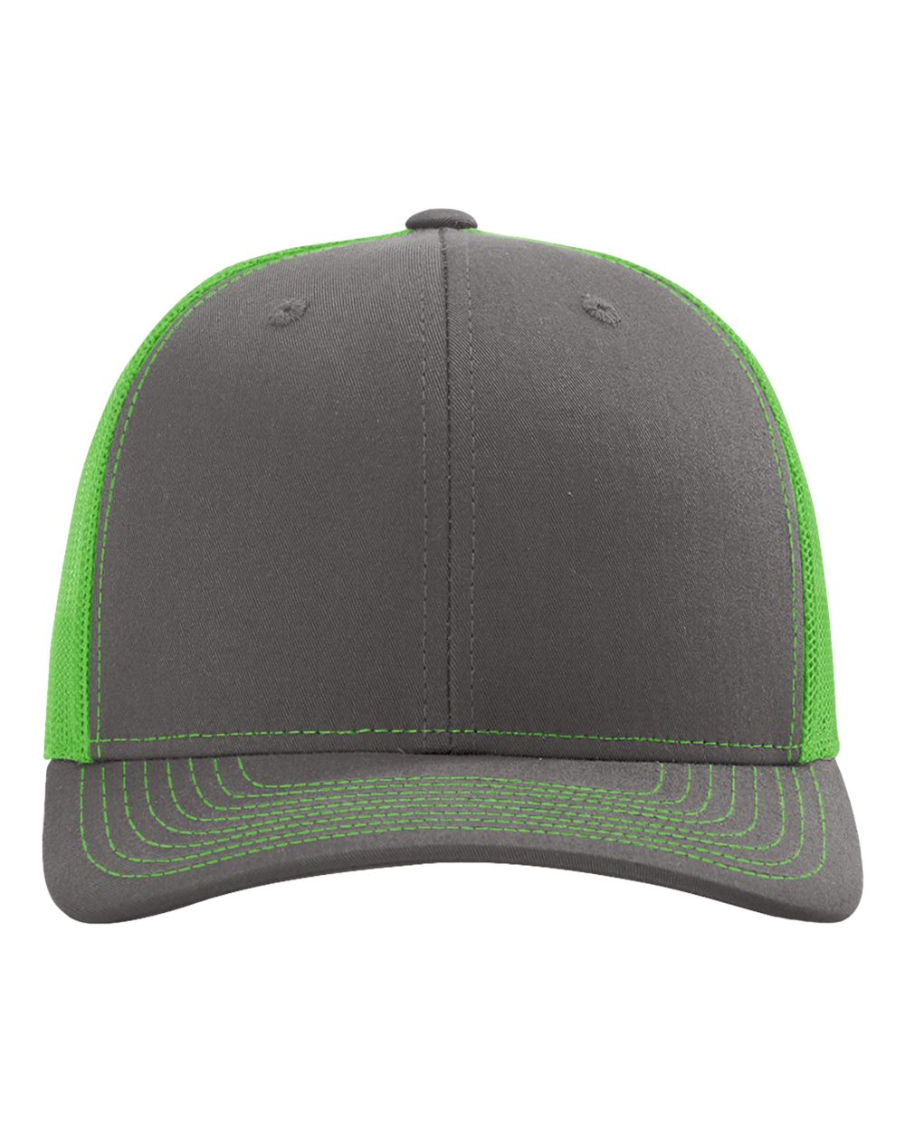 Richardson 112, Snapback Trucker Cap, Charcoal/ Neon Green