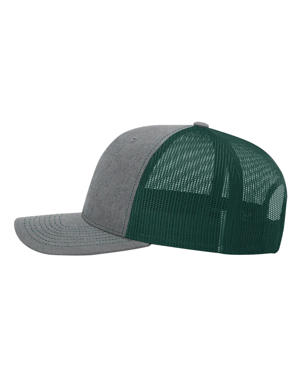 Richardson 112, Snapback Trucker Cap, Heather Grey/ Dark Green