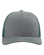 Richardson 112, Snapback Trucker Cap, Heather Grey/ Dark Green