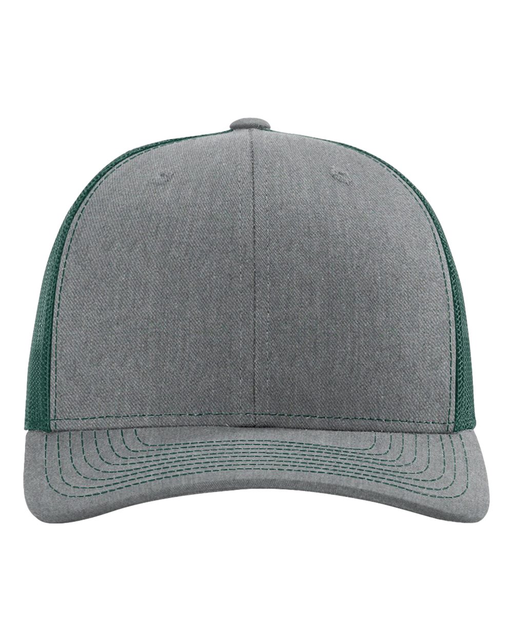 Richardson 112, Snapback Trucker Cap, Heather Grey/ Dark Green