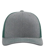 Richardson 112, Snapback Trucker Cap, Heather Grey/ Dark Green