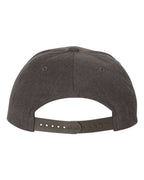 YP Classics 6089M, Premium Flat Bill Snapback Cap, Dark Heather