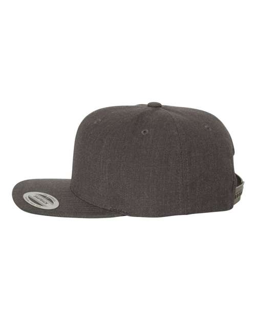 YP Classics 6089M, Premium Flat Bill Snapback Cap, Dark Heather