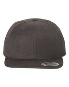YP Classics 6089M, Premium Flat Bill Snapback Cap, Dark Heather