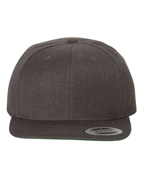 YP Classics 6089M, Premium Flat Bill Snapback Cap, Dark Heather