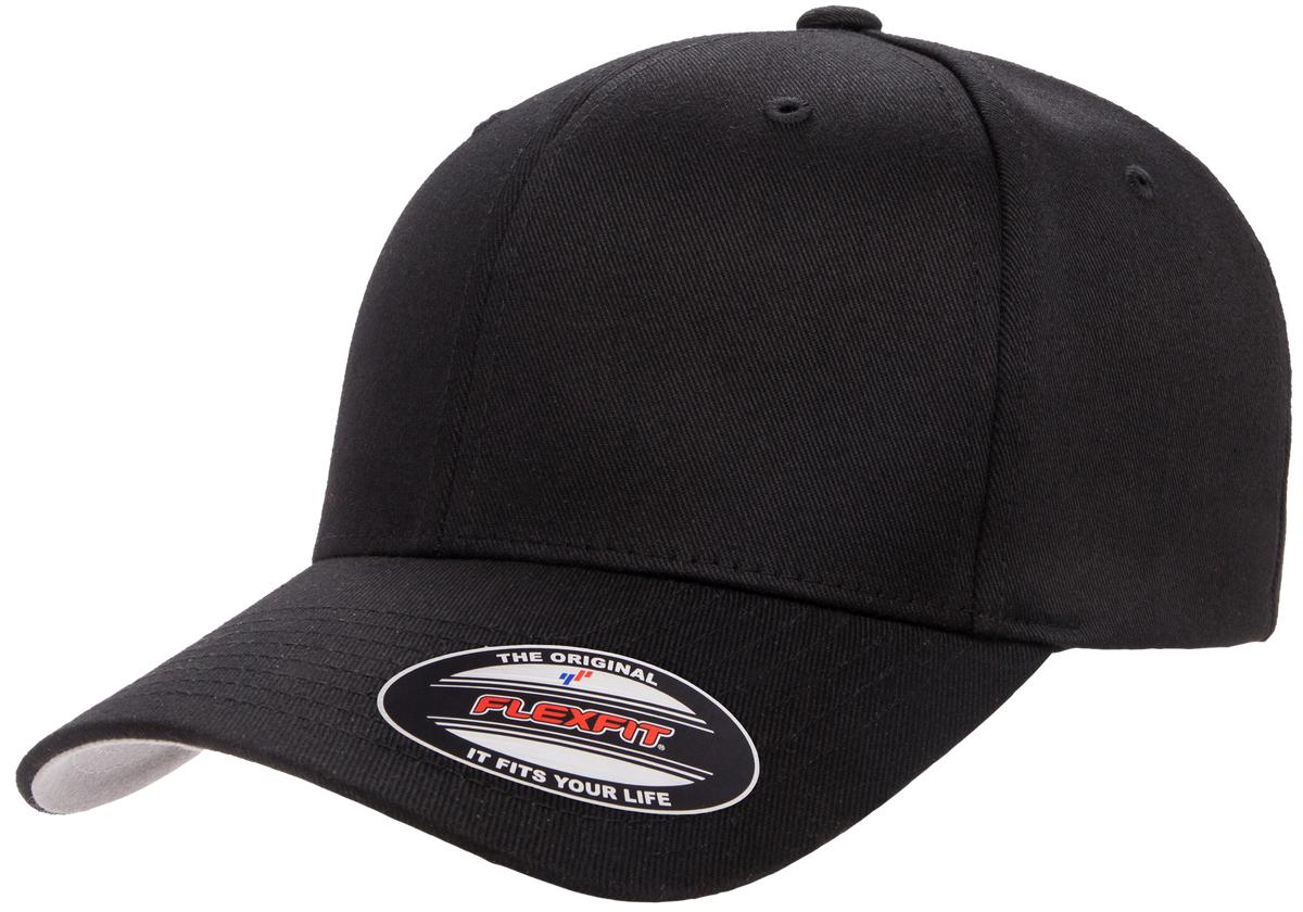 Flexfit F06277, - Flexfit Wooly Combed Fitted Cap, Black