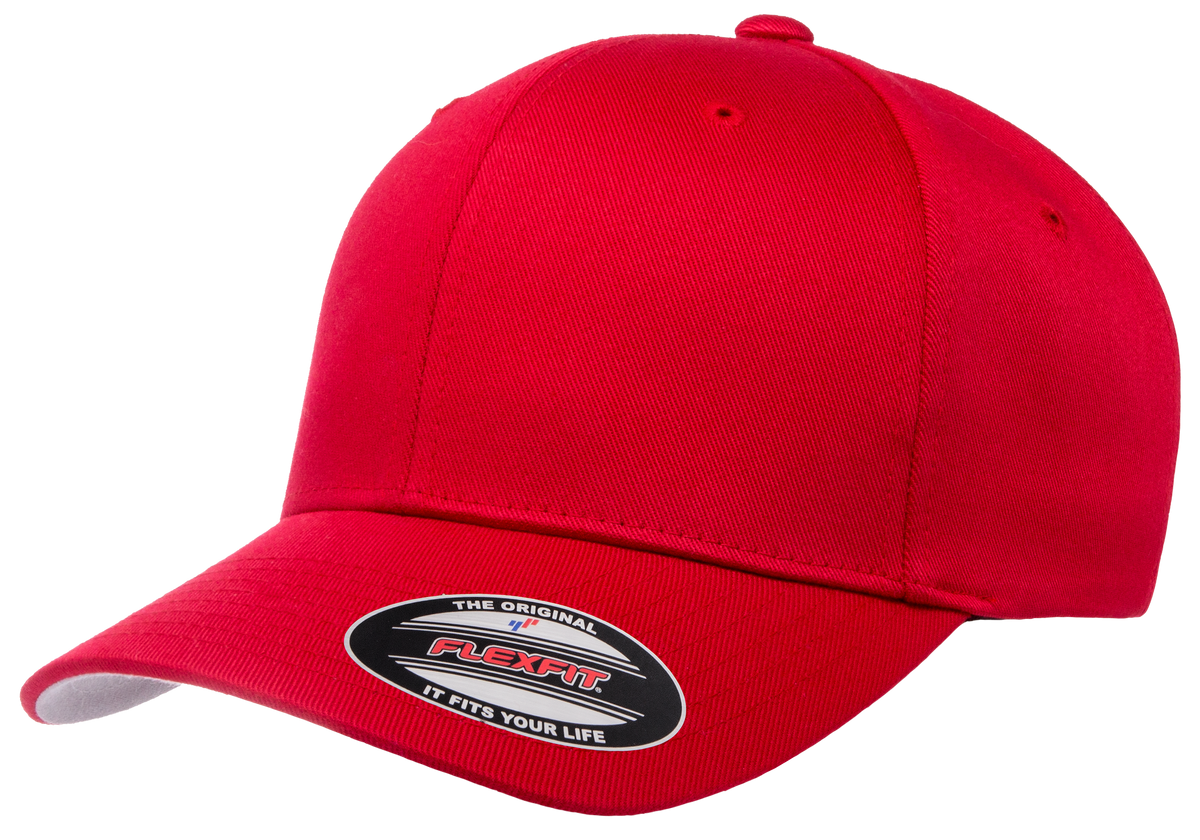 Flexfit F06277, - Flexfit Wooly Combed Fitted Cap, Red