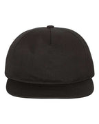 YP Classics 6502, Lightly-structured Five-panel Snapback Cap, Black