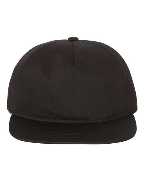 YP Classics 6502, Lightly-structured Five-panel Snapback Cap, Black