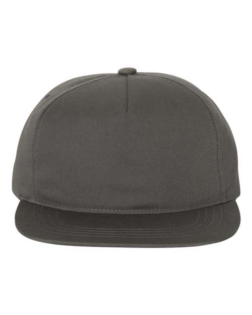 YP Classics 6502, Lightly-structured Five-panel Snapback Cap, Charcoal
