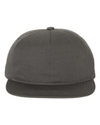 YP Classics 6502, Lightly-structured Five-panel Snapback Cap, Charcoal