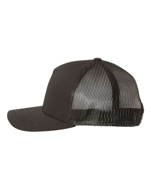 YP Classics 6506, Five-panel Retro Trucker Cap, Black