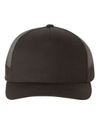 YP Classics 6506, Five-panel Retro Trucker Cap, Black
