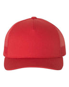 YP Classics 6506, Five-panel Retro Trucker Cap, Red