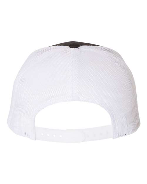 YP Classics 6506, Five-panel Retro Trucker Cap, Black/ White