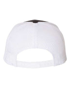 YP Classics 6506, Five-panel Retro Trucker Cap, Black/ White