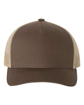 YP Classics 6506, Five-panel Retro Trucker Cap, Brown/ Khaki