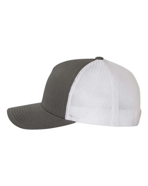 YP Classics 6506, Five-panel Retro Trucker Cap, Charcoal/ White