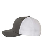 YP Classics 6506, Five-panel Retro Trucker Cap, Charcoal/ White