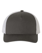 YP Classics 6506, Five-panel Retro Trucker Cap, Charcoal/ White