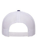 YP Classics 6506, Five-panel Retro Trucker Cap, Navy/ White