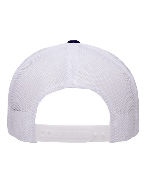 YP Classics 6506, Five-panel Retro Trucker Cap, Navy/ White