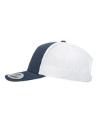 YP Classics 6506, Five-panel Retro Trucker Cap, Navy/ White