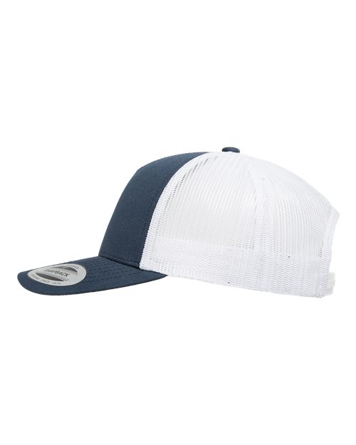 YP Classics 6506, Five-panel Retro Trucker Cap, Navy/ White