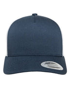 YP Classics 6506, Five-panel Retro Trucker Cap, Navy/ White