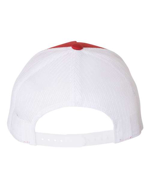 YP Classics 6506, Five-panel Retro Trucker Cap, Red/ White