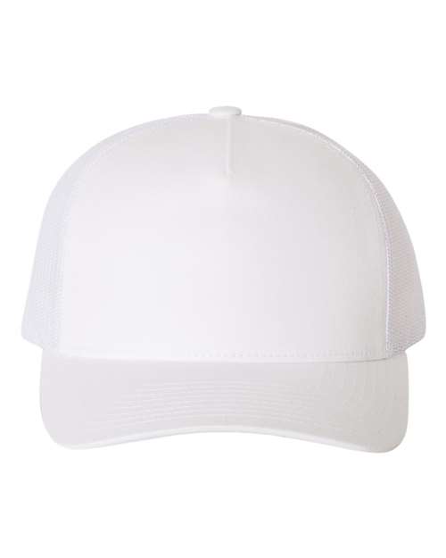 YP Classics 6506, Five-panel Retro Trucker Cap, White