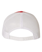 YP Classics 6606, Retro Trucker Cap, Red/ White