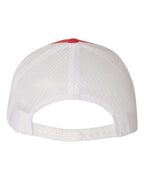 YP Classics 6606, Retro Trucker Cap, Red/ White