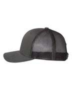 YP Classics 6606, Retro Trucker Cap, Charcoal/ Black