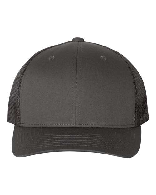 YP Classics 6606, Retro Trucker Cap, Charcoal/ Black
