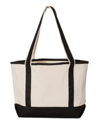 Q-Tees Q125800, 20l Small Deluxe Tote, Natural/ Black