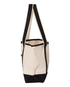 Q-Tees Q125800, 20l Small Deluxe Tote, Natural/ Black
