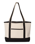 Q-Tees Q125800, 20l Small Deluxe Tote, Natural/ Black