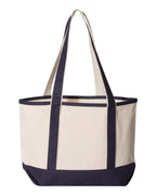 Q-Tees Q125800, 20l Small Deluxe Tote, Natural/ Navy
