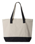 Q-Tees Q1300, 19l Zippered Tote, Natural/ Black