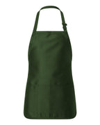 Q-Tees Q4250, Full-length Apron With Pouch Pocket, Forest