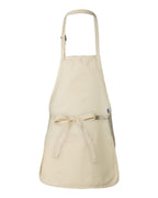 Q-Tees Q4250, Full-length Apron With Pouch Pocket, Natural