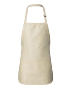Q-Tees Q4250, Full-length Apron With Pouch Pocket, Natural