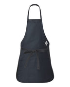 Q-Tees Q4250, Full-length Apron With Pouch Pocket, Navy