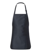 Q-Tees Q4250, Full-length Apron With Pouch Pocket, Navy