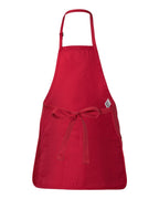 Q-Tees Q4250, Full-length Apron With Pouch Pocket, Red